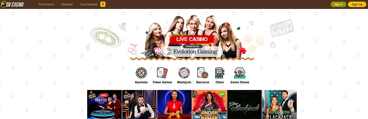 BobCasino Live Casino Lobby
