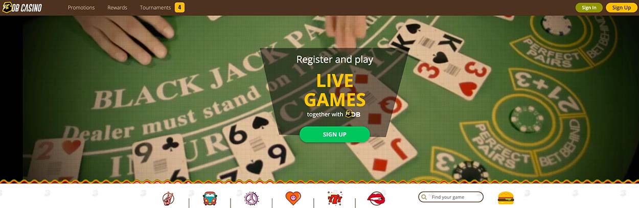 BobCasino India online gambling site home page