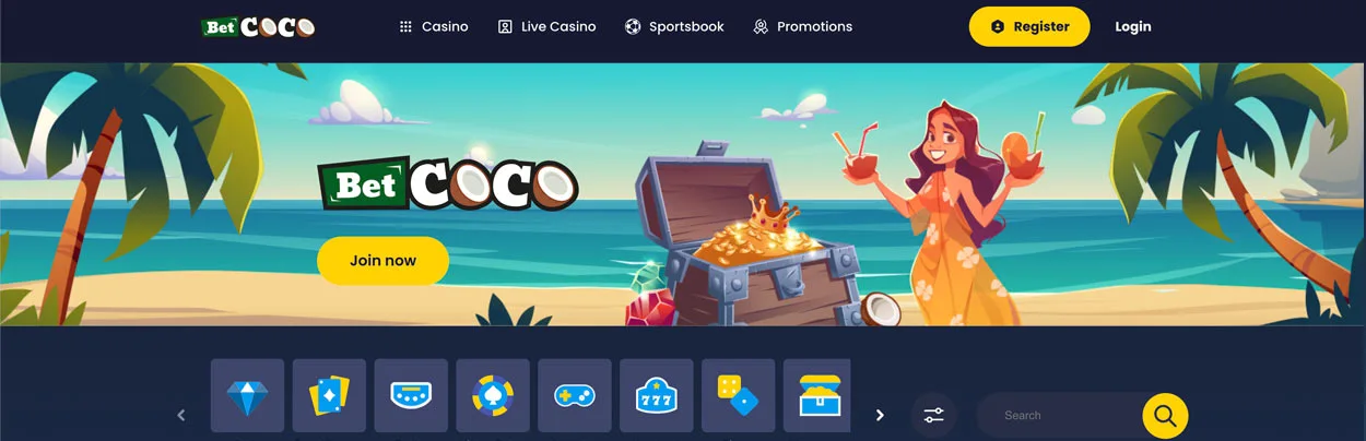 Betcoco Casino - online casino for Indian players.